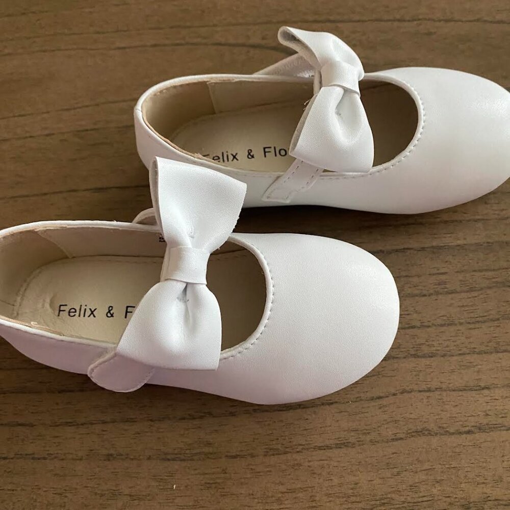 Felix and Flora White Mary Jane Shoes US 6/7